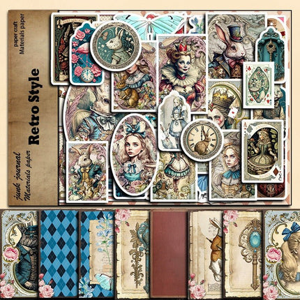 2086 Vintage Alice Theme Sticker Pack Material Paper - Paper Whimsy Studio