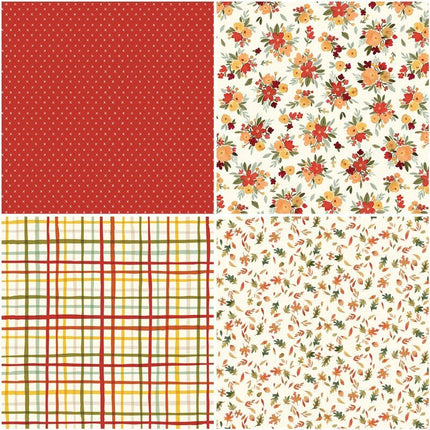 2088 20 Vintage Handbook Materials Paper Autumn Pumpkin Maple Leaves - Paper Whimsy Studio