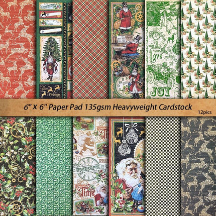 2089 Vintage Father Christmas Material Paper Junk Art Handbook - Paper Whimsy Studio