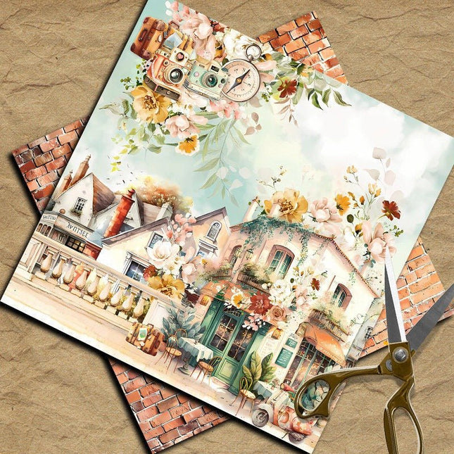 2090 10 background papers where we go handbook collage diy - Paper Whimsy Studio