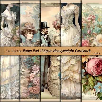 2091 Vintage Background Paper 5 Gentlemen's Wedding Material Paper - Paper Whimsy Studio