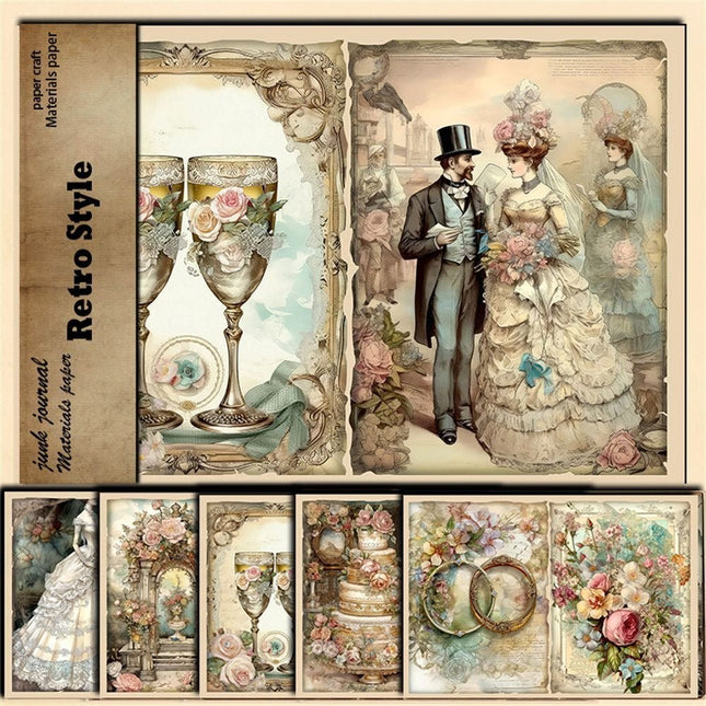 2091 Vintage Background Paper 5 Gentlemen's Wedding Material Paper - Paper Whimsy Studio