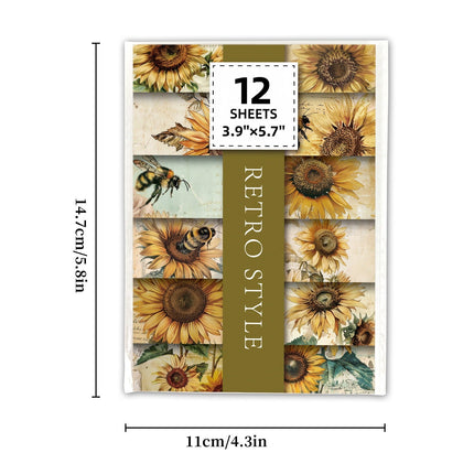 2099 12 Sunflower Flower Theme Material Papers - Paper Whimsy Studio