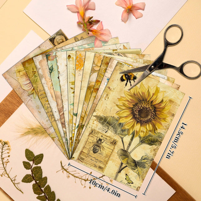 2099 12 Sunflower Flower Theme Material Papers - Paper Whimsy Studio