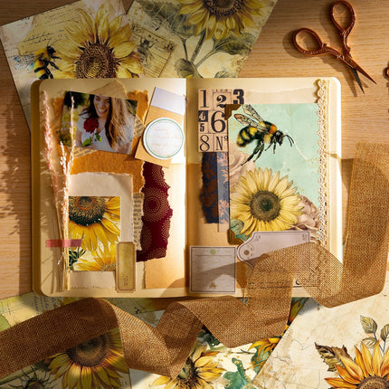 2099 12 Sunflower Flower Theme Material Papers - Paper Whimsy Studio