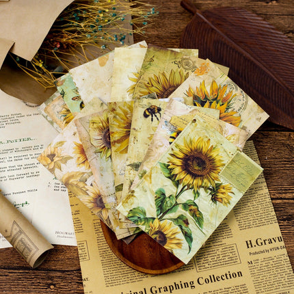 2099 12 Sunflower Flower Theme Material Papers - Paper Whimsy Studio