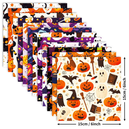 2101 12 Halloween Material Paper Pumpkin Spooky Bat Handbook - Paper Whimsy Studio