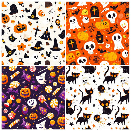 2101 12 Halloween Material Paper Pumpkin Spooky Bat Handbook - Paper Whimsy Studio