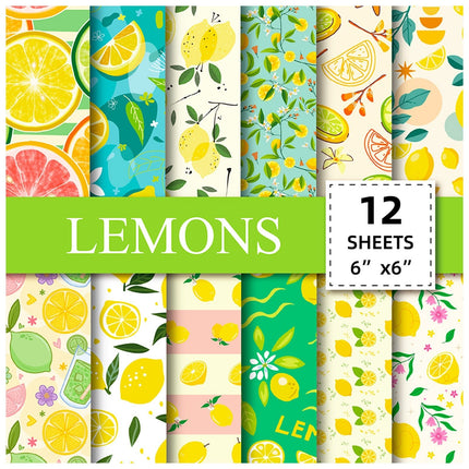 2102 12pcs/pack lemon small fresh material paper ins literary handbook - Paper Whimsy Studio