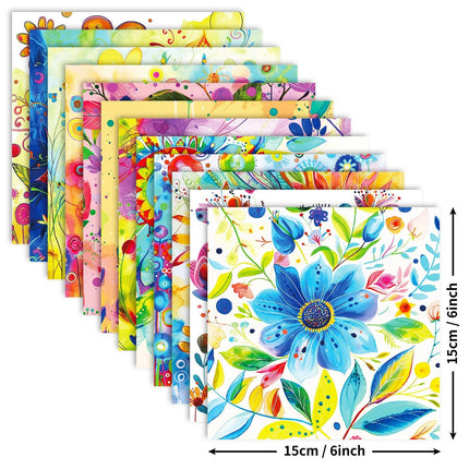 2103 12 sheets/pack of watercolour world floral clashing base material paper - Paper Whimsy Studio