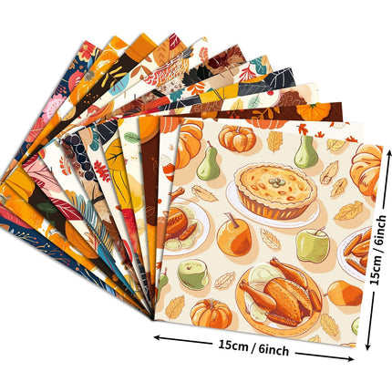 2105 12 sheets/pack Autumn Harvest Festival Material Paper - Paper Whimsy Studio