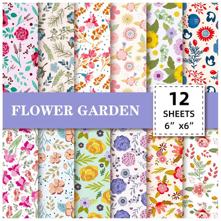 2107 12 sheets/pack Valentine's Day Floral Mix & Match Stock Paper - Paper Whimsy Studio