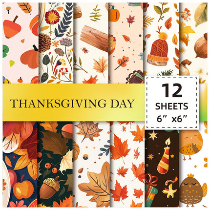 2108 12pcs/pack Thanksgiving party DIY handbook base material paper - Paper Whimsy Studio