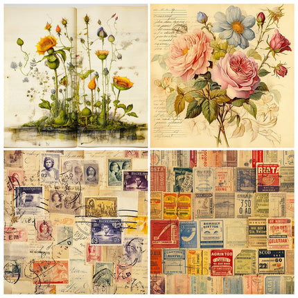 2109 12pcs/pack vintage style background paper material book personality autonomous - Paper Whimsy Studio