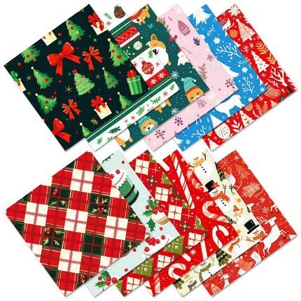 2112 12 Christmas Red and Green Checkered Christmas Eve Gift Wrap Handbook - Paper Whimsy Studio