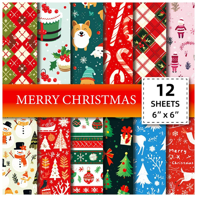 2112 12 Christmas Red and Green Checkered Christmas Eve Gift Wrap Handbook - Paper Whimsy Studio