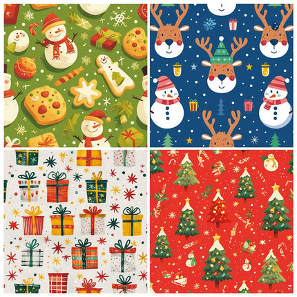 2114 12 Sheets of Christmas Eve Gift Wrapping Paper Christmas Day - Paper Whimsy Studio