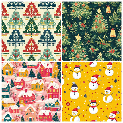 2114 12 Sheets of Christmas Eve Gift Wrapping Paper Christmas Day - Paper Whimsy Studio