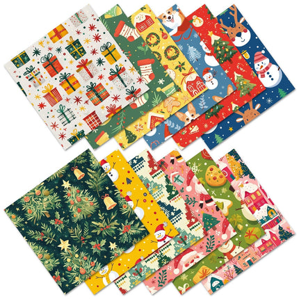 2114 12 Sheets of Christmas Eve Gift Wrapping Paper Christmas Day - Paper Whimsy Studio