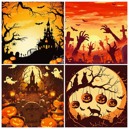 2115 12 Halloween Material Paper Handbook Collage Pumpkin Spooky - Paper Whimsy Studio