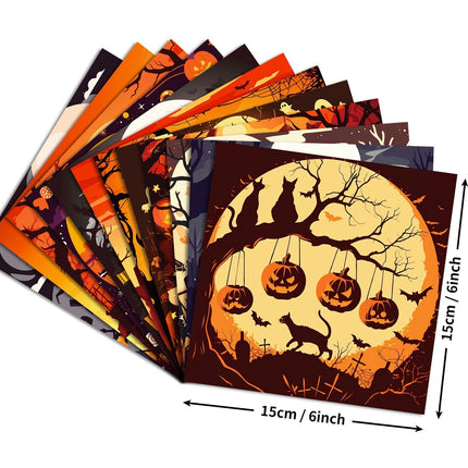 2115 12 Halloween Material Paper Handbook Collage Pumpkin Spooky - Paper Whimsy Studio