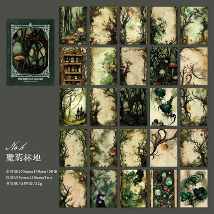 2141 Vintage Material Paper Witch's Garden Collection - Paper Whimsy Studio