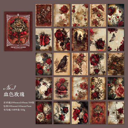 2141 Vintage Material Paper Witch's Garden Collection - Paper Whimsy Studio