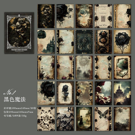 2141 Vintage Material Paper Witch's Garden Collection - Paper Whimsy Studio