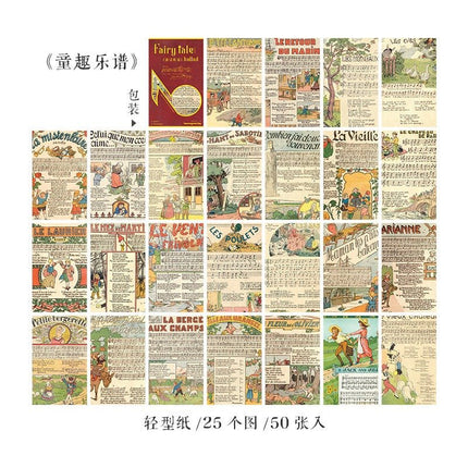 2152 Fairy Tale and Ballad Series Vintage Sheet Music Material Paper - Paper Whimsy Studio