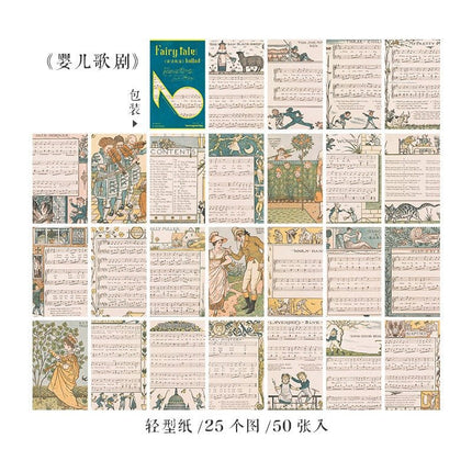 2152 Fairy Tale and Ballad Series Vintage Sheet Music Material Paper - Paper Whimsy Studio