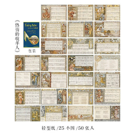 2152 Fairy Tale and Ballad Series Vintage Sheet Music Material Paper - Paper Whimsy Studio