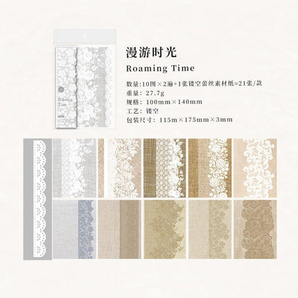 2163 Lace Material Paper One Paper Time Series - Paper Whimsy Studio