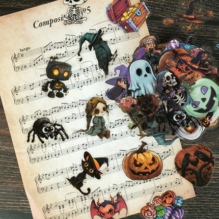 1215 50 Halloween PET Stickers