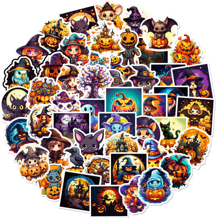 1214 50 Personalized Pumpkin Halloween Stickers