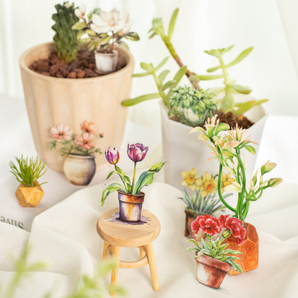 1182 PET Sticker Pack Small Potted Plant Series