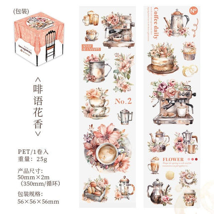 3030 Coffee-themed matte PET tape - Paper Whimsy Studio