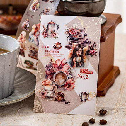 3030 Coffee-themed matte PET tape - Paper Whimsy Studio