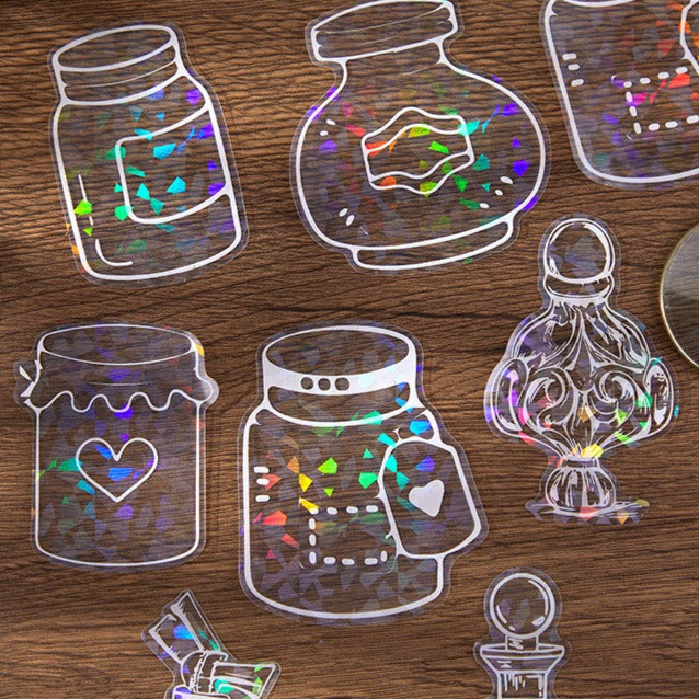 1040 Laser Clear PET Stickers Handmade DIY Bottle