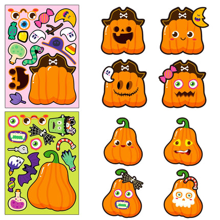 1207 6 pcs Halloween Pumpkin Puzzle Stickers