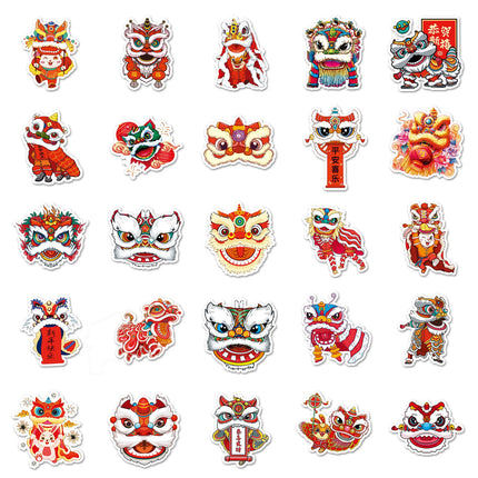 1044 （50 Lion Dance Chinese Style Stickers）