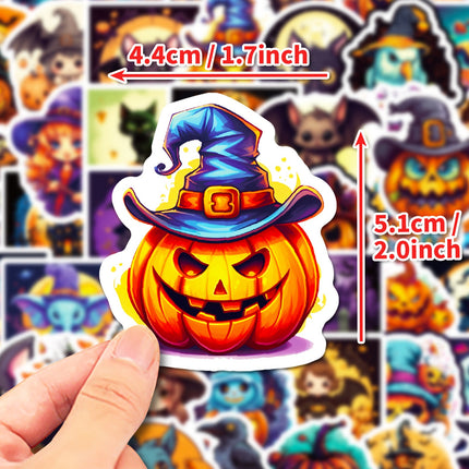 1214 50 Personalized Pumpkin Halloween Stickers