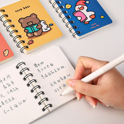 4018 a7 coil book cartoon animal portable diary cute stationery - Paper Whimsy Studio