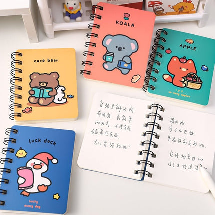 4018 a7 coil book cartoon animal portable diary cute stationery - Paper Whimsy Studio