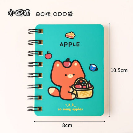 4018 a7 coil book cartoon animal portable diary cute stationery - Paper Whimsy Studio