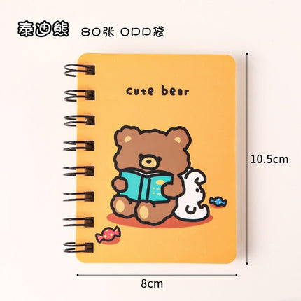 4018 a7 coil book cartoon animal portable diary cute stationery - Paper Whimsy Studio