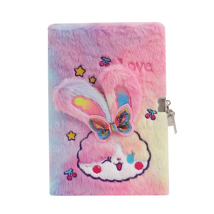 4023 A5 Fluffy Cartoon Bunny with Lock Gift Organizer - Paper Whimsy Studio