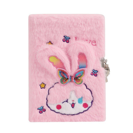 4023 A5 Fluffy Cartoon Bunny with Lock Gift Organizer - Paper Whimsy Studio