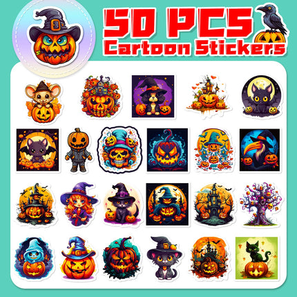 1214 50 Personalized Pumpkin Halloween Stickers