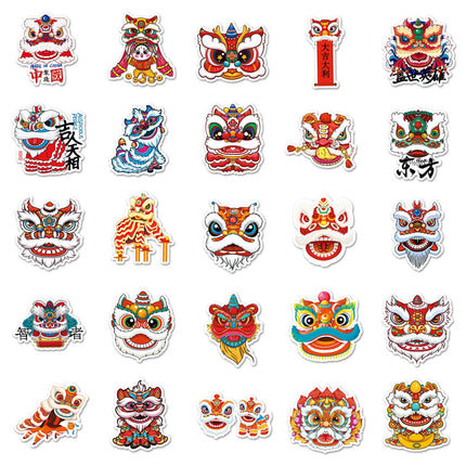 1044 （50 Lion Dance Chinese Style Stickers）