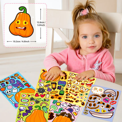 1207 6 pcs Halloween Pumpkin Puzzle Stickers